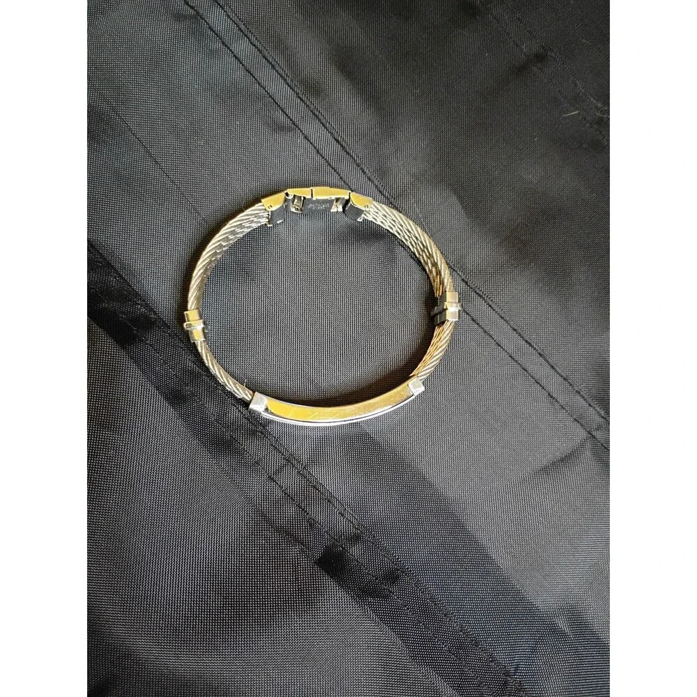 Stainless Steel Cable Twist Bracelet Silver Tone with clasp